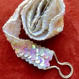 VINTAGE Y2K Girl’s IRIDESCENT Sequin Stretch BELT O/S